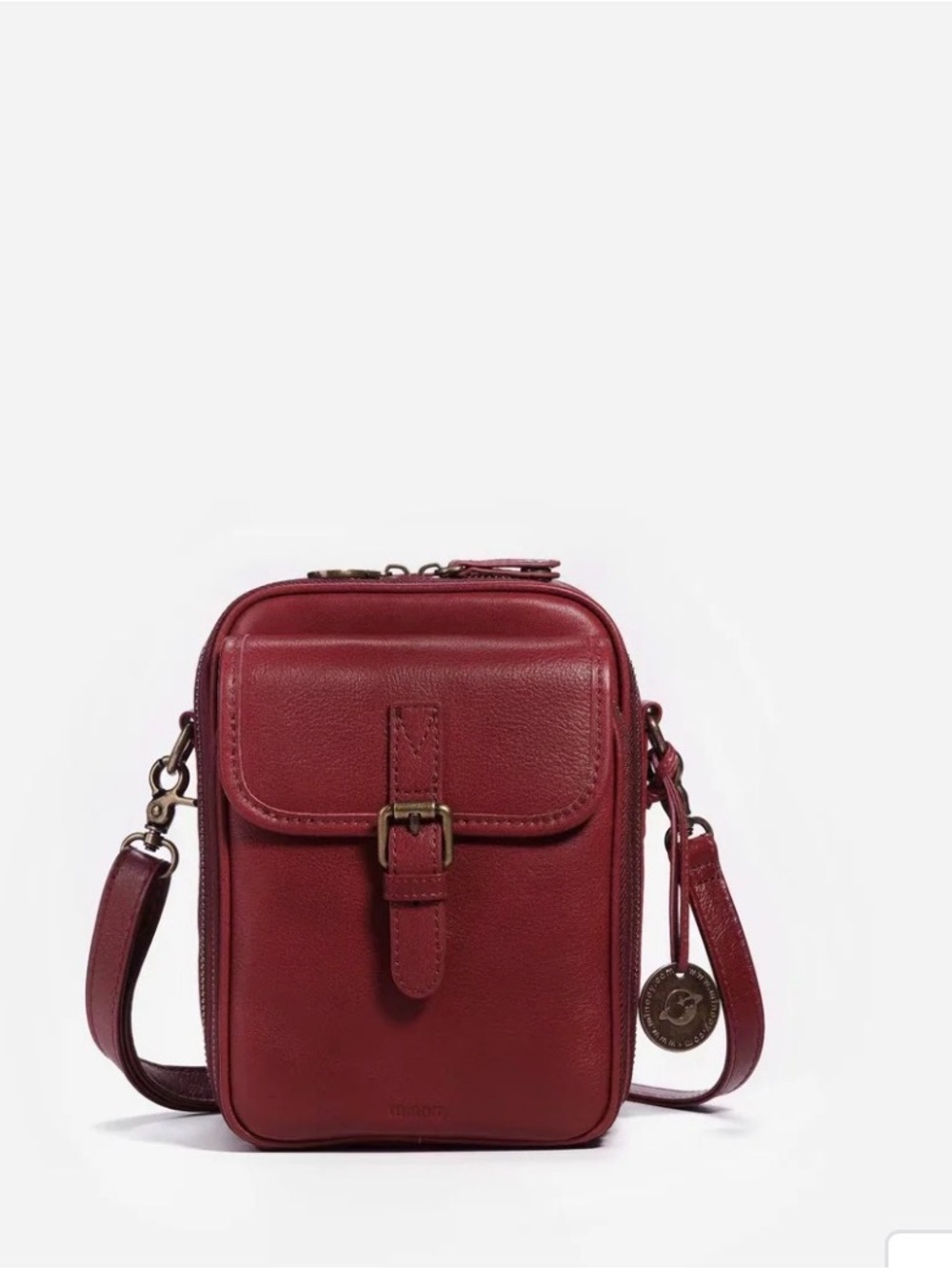 Minooy Naya Small Cross Body Bag in red leather